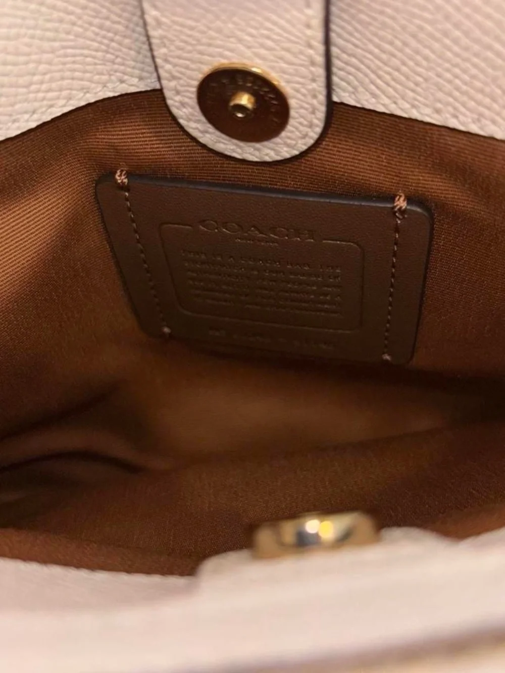 NEW Coach Mini Lillie Carryall Handbag Leather In Chalk Crossbody Strap Classy